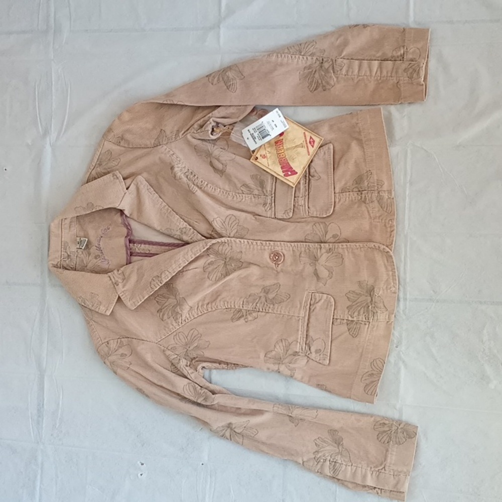 Caribbean Joe Blazer jacket women's Petite size 6P guava bloom Stone color